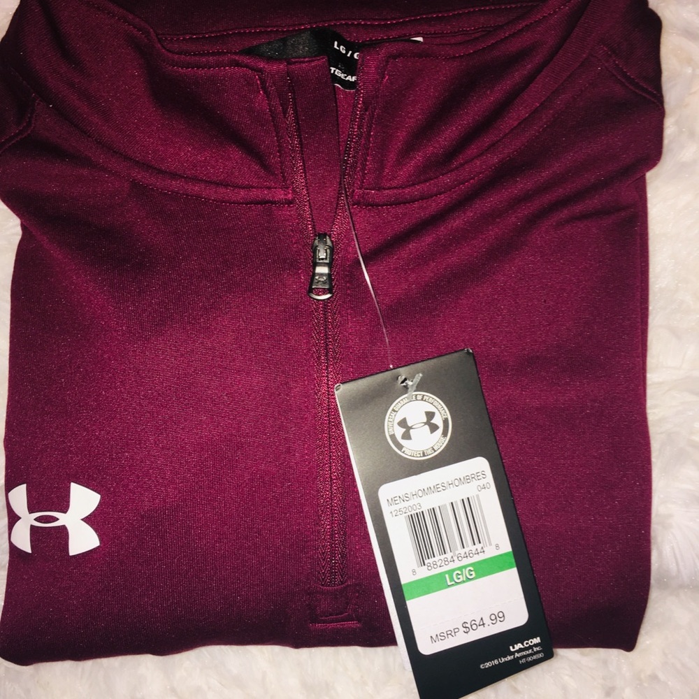 Under Armour Burgundy Wine 1/4 Zip   Long Sleeve L - Picture 8 of 8